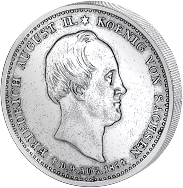1/6 Taler Sachsen König Friedrich August II. - Auf seinen Tod 1854