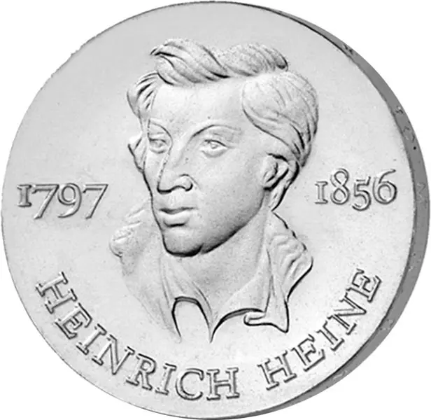 10 Mark DDR Heinrich Heine 1972 Stempelglanz