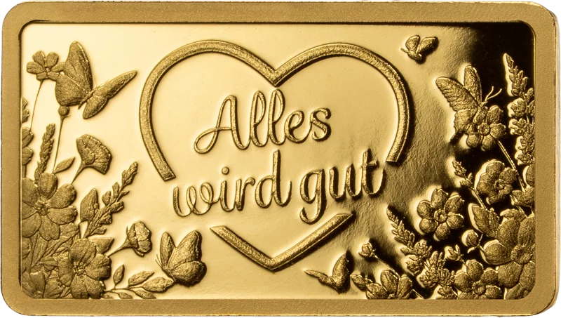 100 Francs Goldbarren Alles wird gut 2026 in Coincard