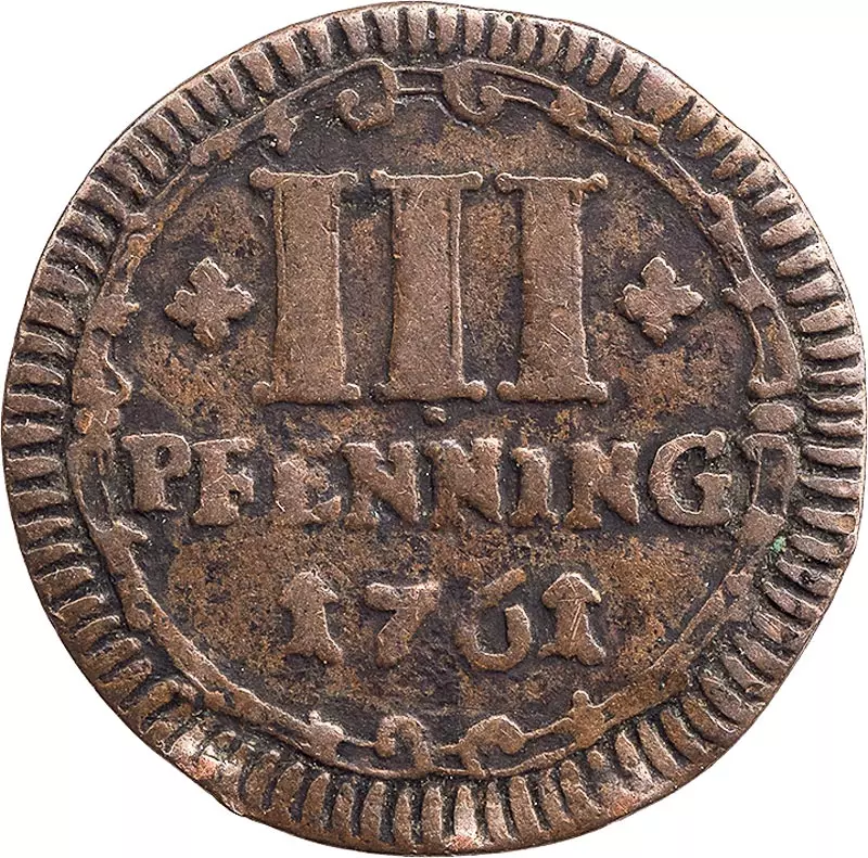 3 Pfennige Paderborn Sedisvakanz 1761-1763