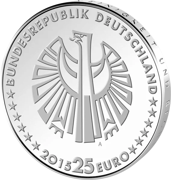 5 x 25 Euro BRD 25 Jahre Deutsche Einheit 2015 Stempelglanz (A - J)