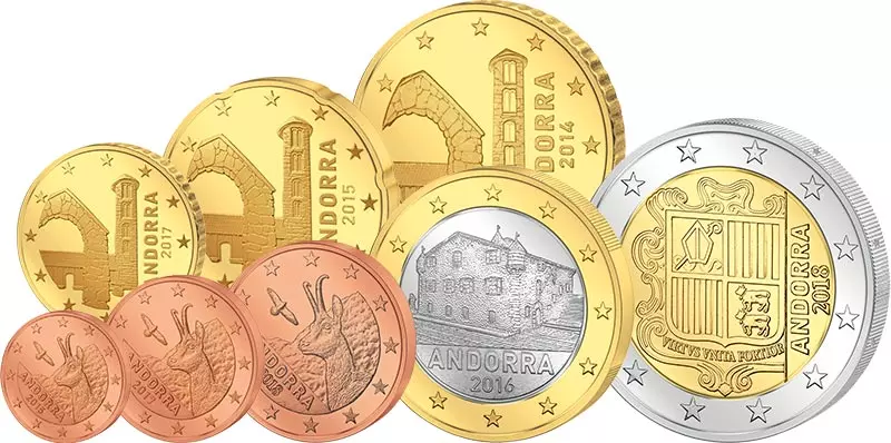 1 Cent - 2 Euro Kursmünzensatz Andorra 2014-2024