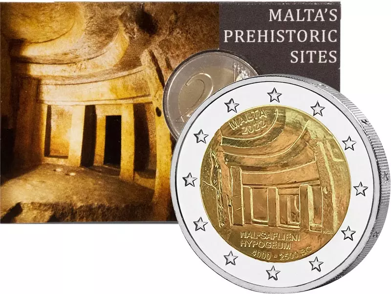2 Euro Malta Prähistorische Stätten von Malta - Hal-Saflieni 2022
