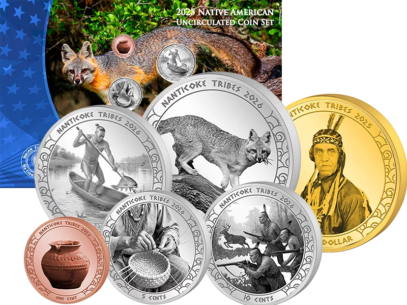 1 Cent - 1 Dollar Native American Kursmünzensatz der Nanticoke 2026