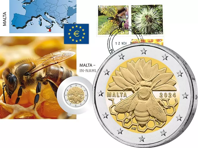 2 Euro Numisbrief Malta Honigbiene 2024