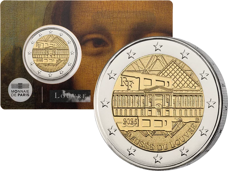 2 Euro Frankreich Louvre-Museum 2025 in der Coin Card Mona Lisa