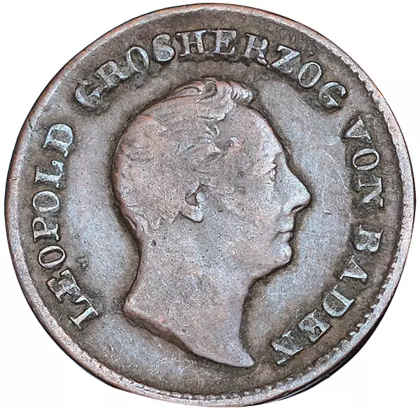 1/2 Kreuzer Baden Großherzog Leopold 1842-1852