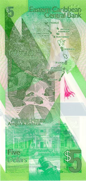 5 Dollars Ostkaribische Staaten Banknote Queen Elizabeth II. 2021