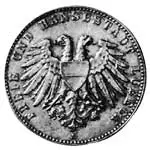 2 Mark Lübeck Wappen schmaler Adler 1901 2 Mark Lübeck Wappen schmaler Adler 1901