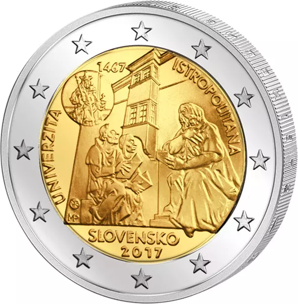 2 Euro Slowakei 550 Jahre Universität Istropolitana 2017 prägefrisch