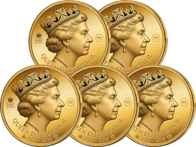 5 x 100 Francs Elfenbeinküste 100. Geburtstag Queen Elizabeth II. 2026