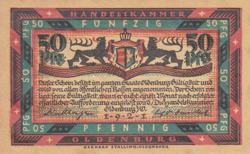 50 Pfennig Oldenburg Notgeldschein 1921