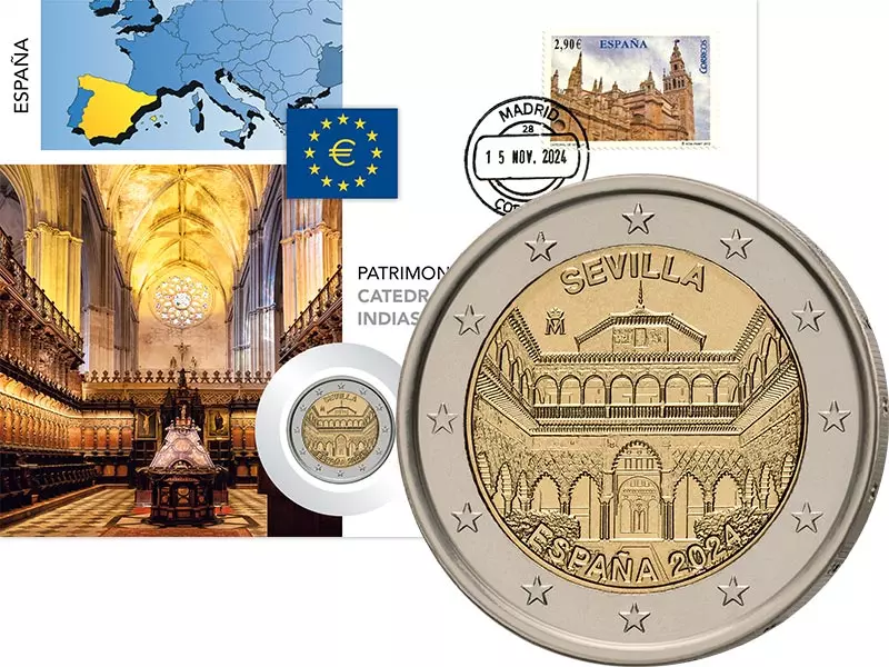 2 Euro Numisbrief Spanien Kathedrale von Sevilla 2024