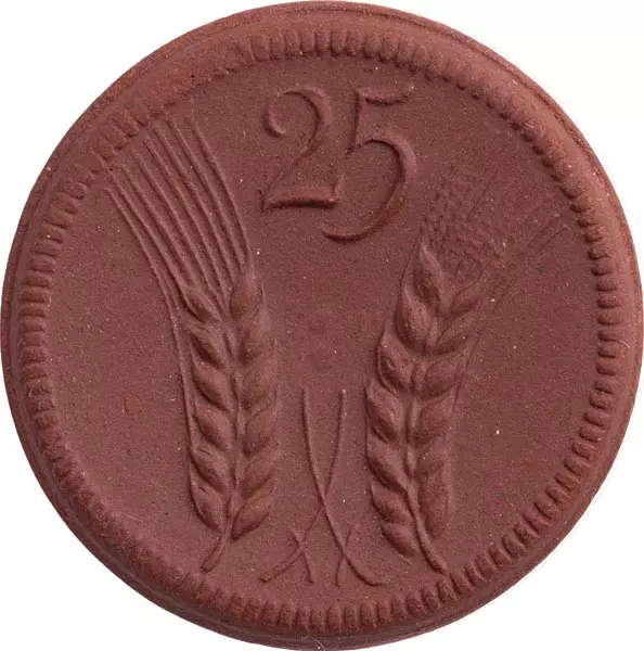 25 Pfennige Münsterberg Schlesien Böttger-Steinzeug 1921