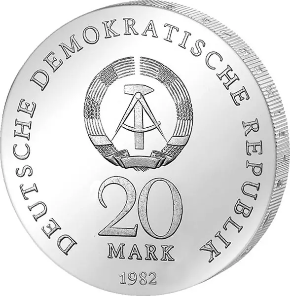 20 Mark DDR Clara Zetkin 1982 Stempelglanz