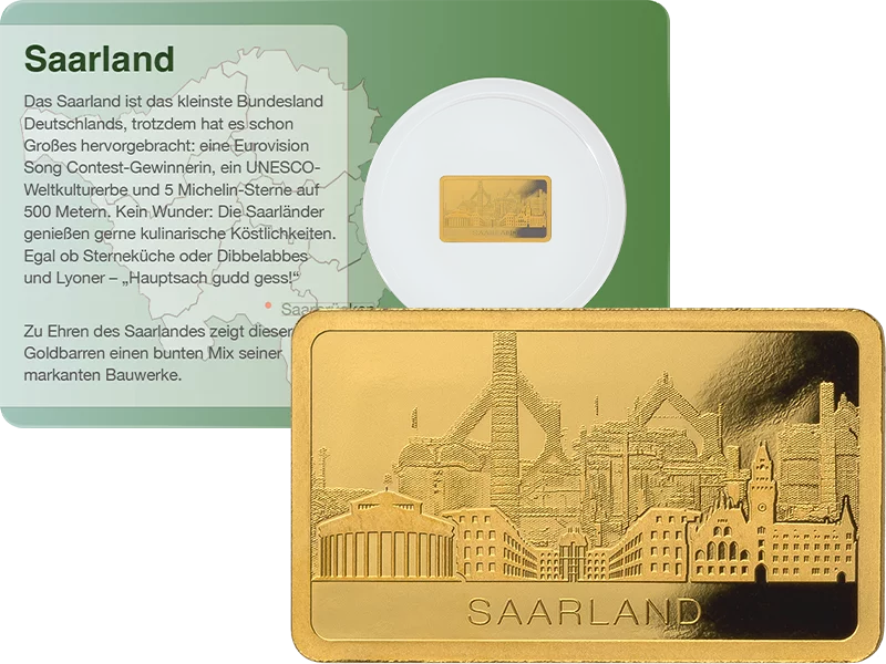 1/100 Unze Gold Saarland-Barren 2025