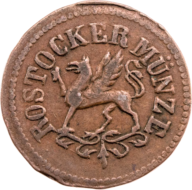 3 Pfennig Freie Hansestadt Rostock 1862 und 1864