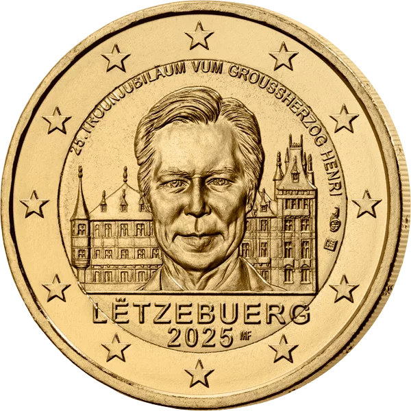 2-Euro-Gedenkmünze Luxemburg 25 Jahre Thronbesteigung Henri 2025 2-Euro-Gedenkmünze Luxemburg 25 Jahre Thronbesteigung Henri 2025