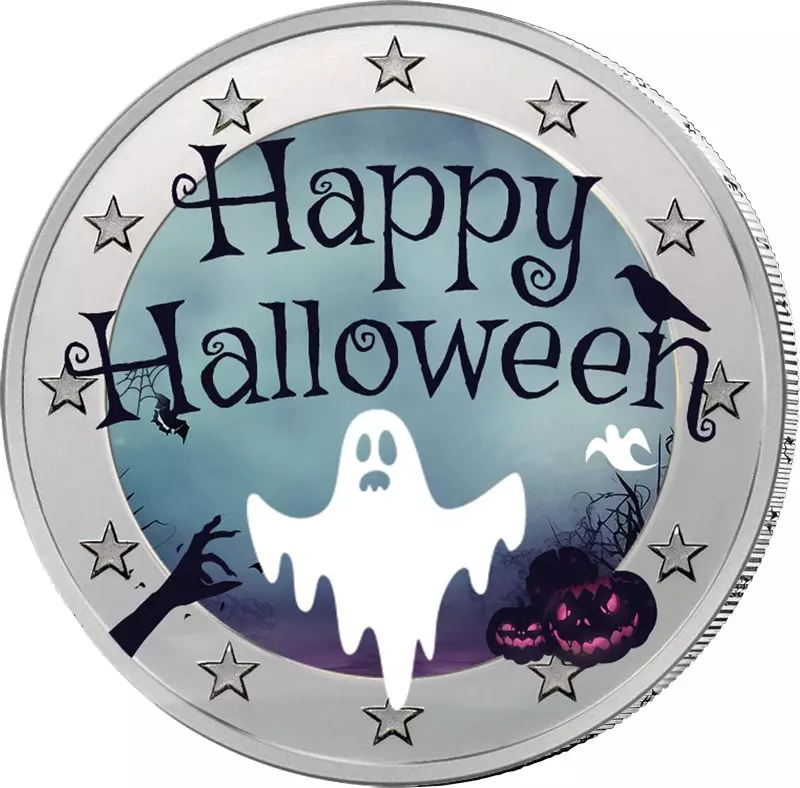 2-Euro-Künstlerausgabe Halloween Gespenst Glow-in-the-Dark
