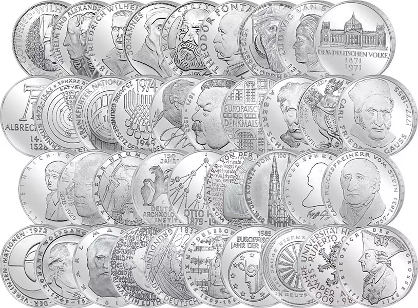 38 x 5 DM BRD Komplett-Sammlung 1966-1986
