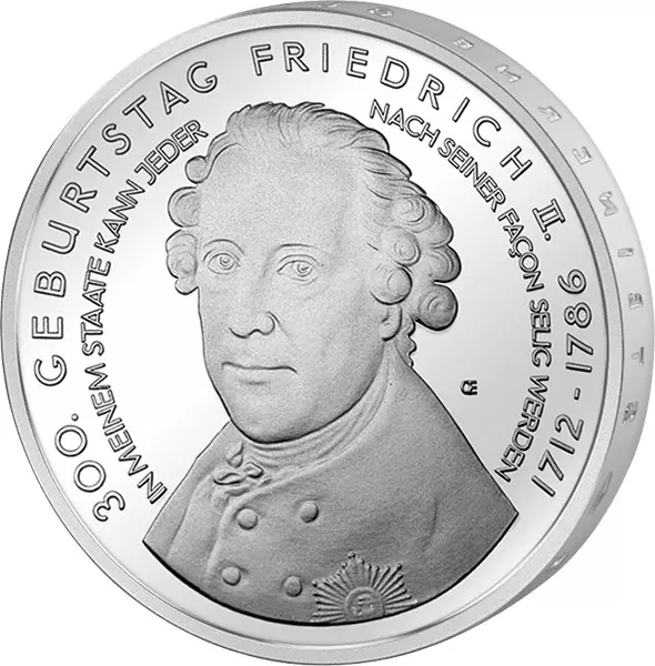 10 Euro BRD 300. Geburtstag Friedrich der Große 2012 Stempelglanz