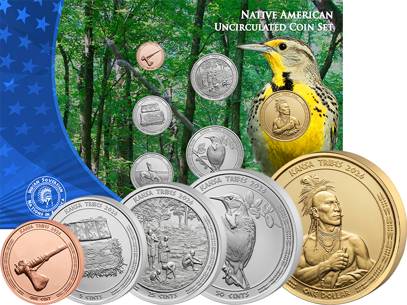 1 Cent - 1 Dollar Native American Kursmünzensatz Kansa 2026