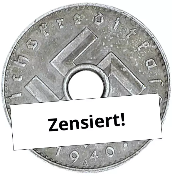 5 Pfennig Drittes Reich Hakenkreuz Lochgeld 1940-1941