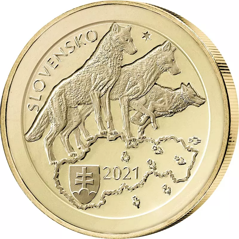 5 Euro Slowakei Flora und Fauna Wolf 2021