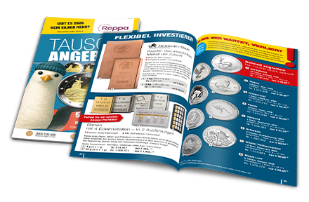 Titel- und Innenseiten des aktuellen Reppa Münzenkatalogs