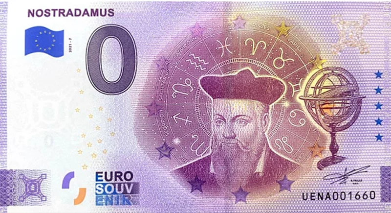 0-Euro-Banknote Frankreich Nostradamus 2021