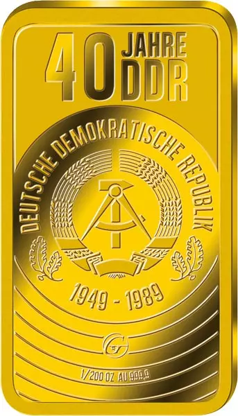 Goldbarren 40 Jahre DDR - Schiff Wilhelm Pieck