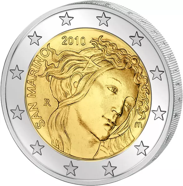 2 Euro San Marino 500. Todestag von Sandro Botticelli 2010