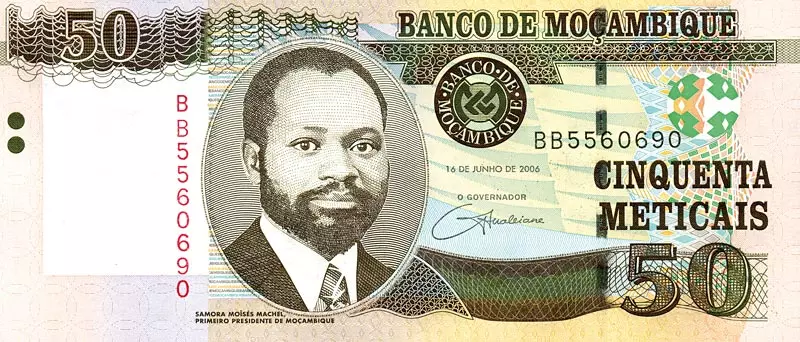 50 Meticais Mosambik Banknote Kudu Familie 2006