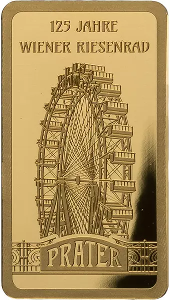10 x 1/100 Unze Goldbarren 125 Jahre Wiener Riesenrad
