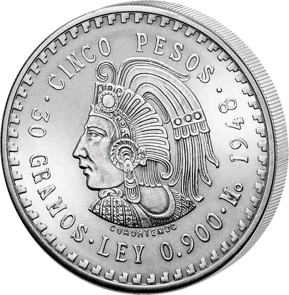 5 Pesos Mexiko Cuauhtemoc 1947-1948