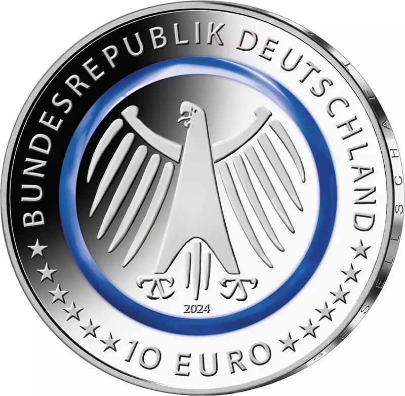 10 Euro BRD Polizei 2024 mit Farb-Applikation