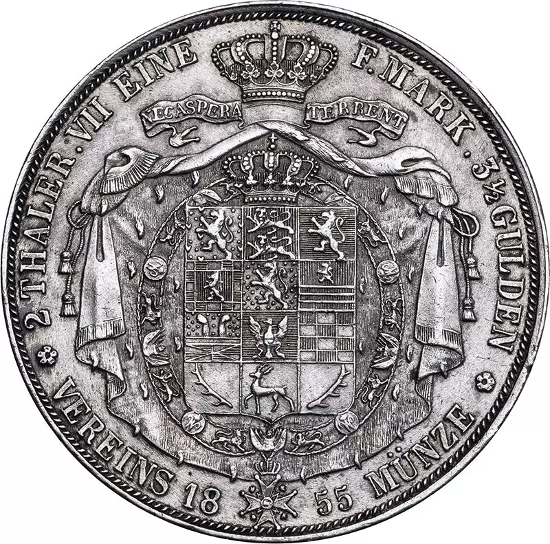 Doppeltaler Braunschweig Herzog Wilhelm 1842-1855
