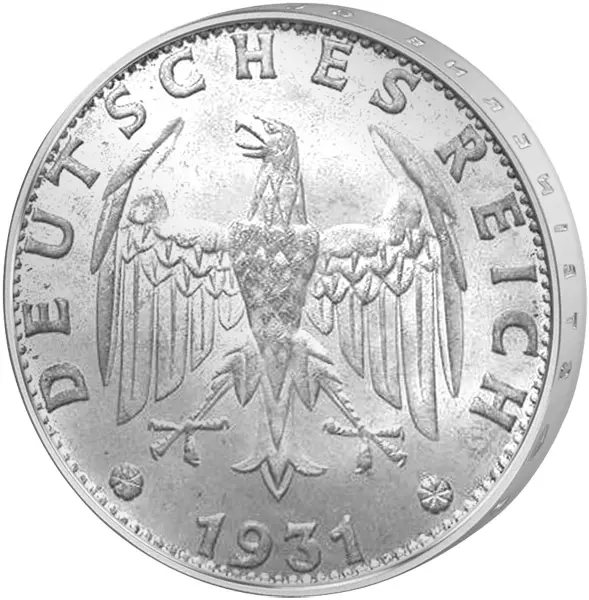 3 Mark Weimarer Republik Adler und  Eichenlaub 1931-1933
