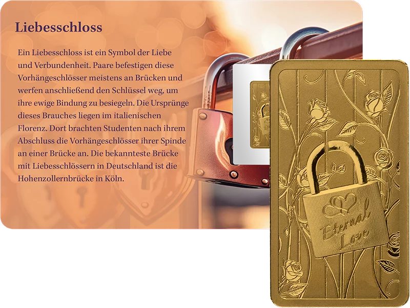 Goldbarren Liebesschloss 2025 Goldbarren Liebesschloss 2025