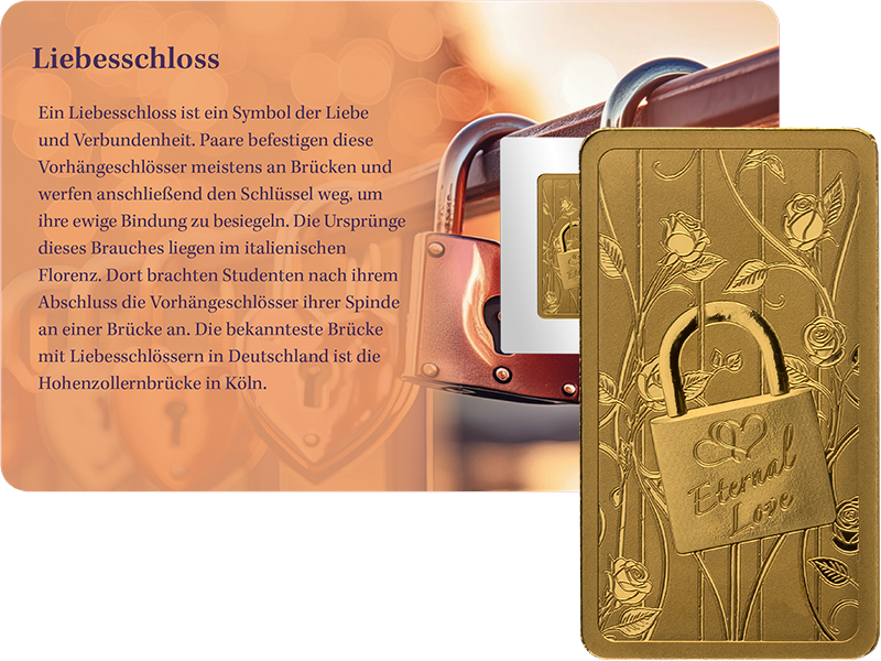 Goldbarren Liebesschloss 2025