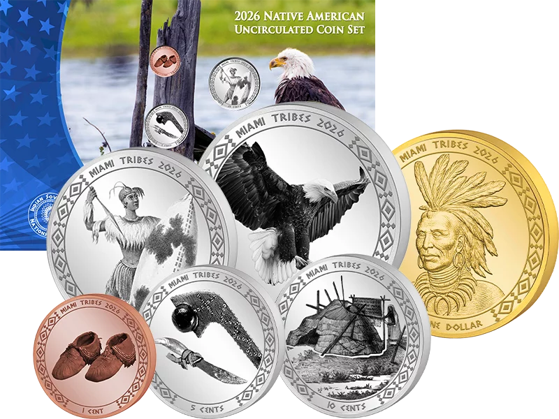 1 Cent - 1 Dollar Native American Kursmünzensatz der Miami 2026