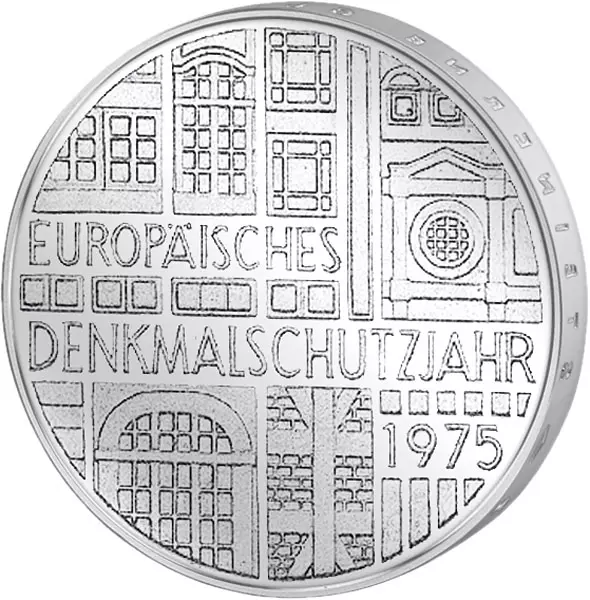 5 DM Münze BRD Europäisches Denkmalschutzjahr 1975 stempelglanz