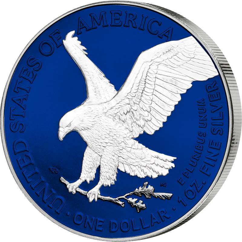 1 Dollar USA Eagle 2026 Premium Eagle Selection mit Blau-und Weißrhodium 2026