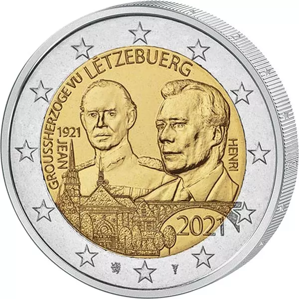 2 Euro Luxemburg 100. Geburtstag des Großherzogs Jean 2021