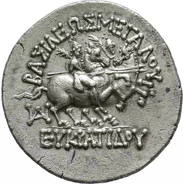 Tetradrachme Baktrien König Eukratides I. 171 v. Chr. - 135 v. Chr.