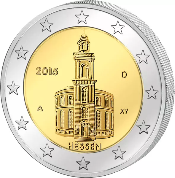 2 Euro BRD Hessen Frankfurter Paulskirche 2015 Prägefrisch
