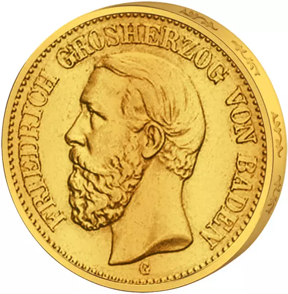 20 Mark Baden Großherzog Friedrich I. 1894-1895 20 Mark Baden Großherzog Friedrich I. 1894-1895