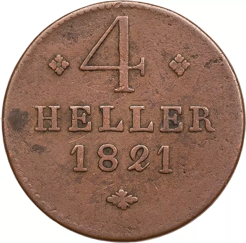 4 Heller Hessen-Kassel Kurfürst Wilhelm I. 1815 - 1821
