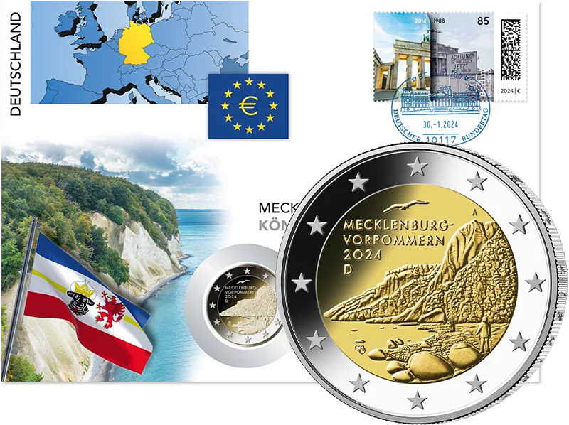 2 Euro Numisbrief BRD Mecklenburg-Vorpommern - Königsstuhl 2024