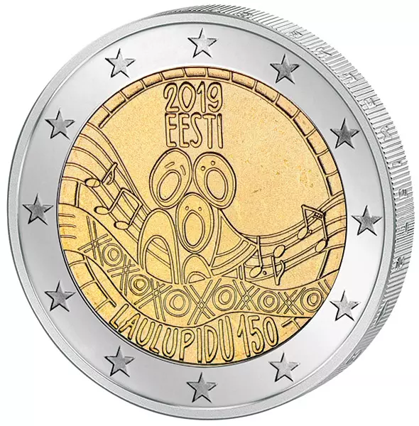 2 Euro Estland 150. Jahrestag des ersten nationalen Liederfestes 2019